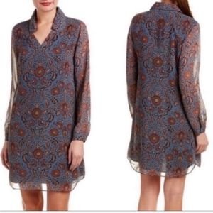 Cabi Provincial Boho Floral V Neck Sheer Long Sleeves Style # 3295 Lined…